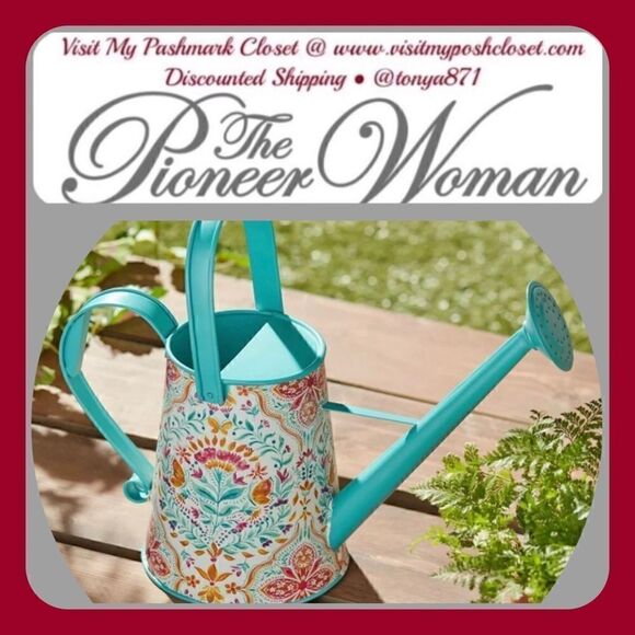 🦋 New Pioneer Woman 0.53 gal Folk Geo Metal Watering Can - Picture 1 of 11